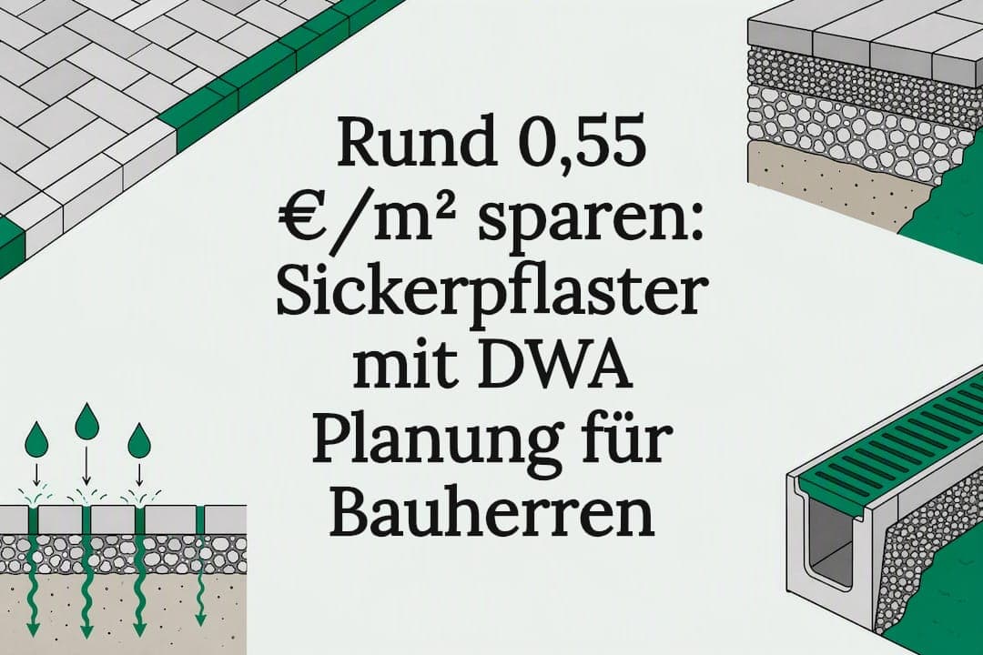 Rund 0,55 €/m² sparen: Sickerpflaster mit DWA Planung für Bauherren